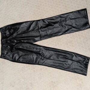 Wilson's Leather Pelle Studio Black Leather Outerwear Pants